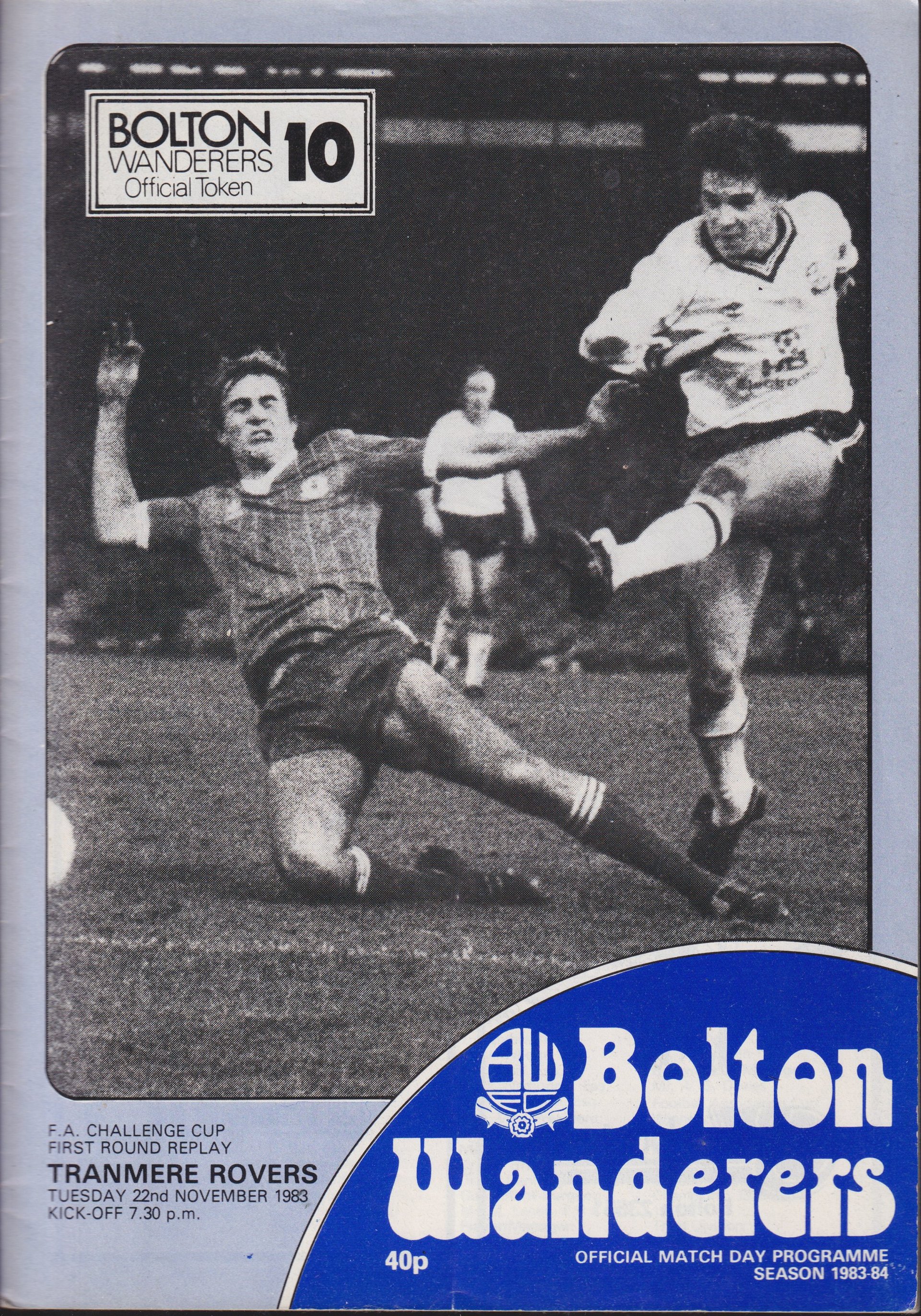 Bolton Wanderers v Tranmere Rovers match programme
